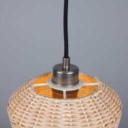 Manila Rattan Small Dome Pendant, Antique Silver - thumbnail 5