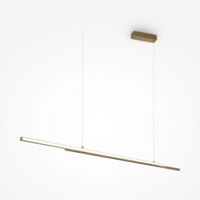 Halo Modern 150cm Bar Pendant Ceiling Light Dimmable Brass 4000K 2200lm White Shade