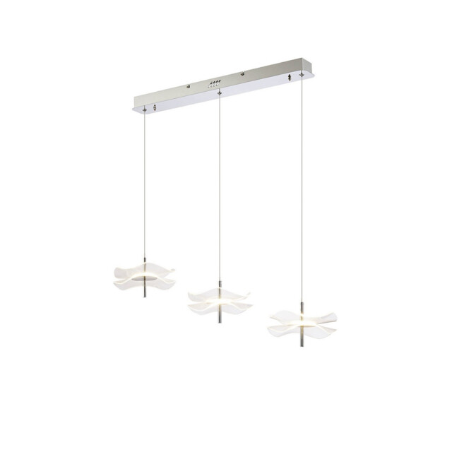 Amsterdam Linear Ceiling Pendant, 3 Light 6W LED, 4000K, 1500lm, Polished Chrome - image 1