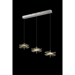 Amsterdam Linear Ceiling Pendant, 3 Light 6W LED, 4000K, 1500lm, Polished Chrome - thumbnail 3