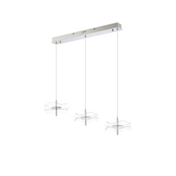 Amsterdam Linear Ceiling Pendant, 3 Light 6W LED, 4000K, 1500lm, Polished Chrome - thumbnail 5