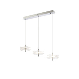 Amsterdam Linear Ceiling Pendant, 3 Light 6W LED, 4000K, 1500lm, Polished Chrome - thumbnail 1