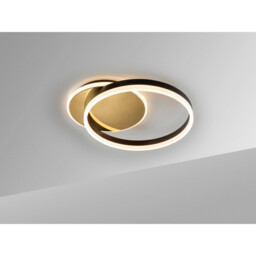 Oriel Integrated Led Semi Flush Light Gold, Matt Black 3000K 1400Lm - thumbnail 3