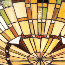 Quoizel Reed Ceiling Light Tiffany Style Valiant Bronze, Art Glass Shade 2x E27 - thumbnail 5