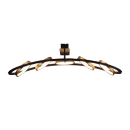 Geneseo Linear Ceiling Lamp, 5 Ring, 36W LED, 3200K, 2200lm, Satin Black, Gold - thumbnail 1