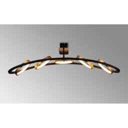 Geneseo Linear Ceiling Lamp, 5 Ring, 36W LED, 3200K, 2200lm, Satin Black, Gold - thumbnail 3