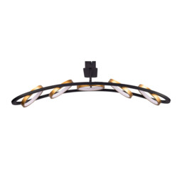 Geneseo Linear Ceiling Lamp, 5 Ring, 36W LED, 3200K, 2200lm, Satin Black, Gold - thumbnail 5