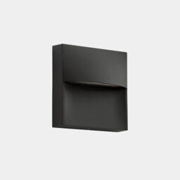 Sam Outdoor Flush Wall Lamp 14cm Black, Semitransparent LED 3.5W CCT 2700-3200-4000K IP66 On-Off