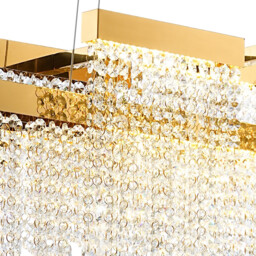 Bano Linear 3 Light Dimmable Pendant 46W LED, 4000K, 3700lm, French Gold / Crystal Chain, 3yrs Warranty - thumbnail 5