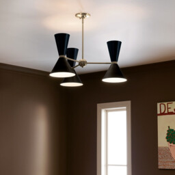 Kichler Phix Multi Arm Pendant Ceiling Light Contemporary Champagne Bronze, Black 6x E27 - thumbnail 5