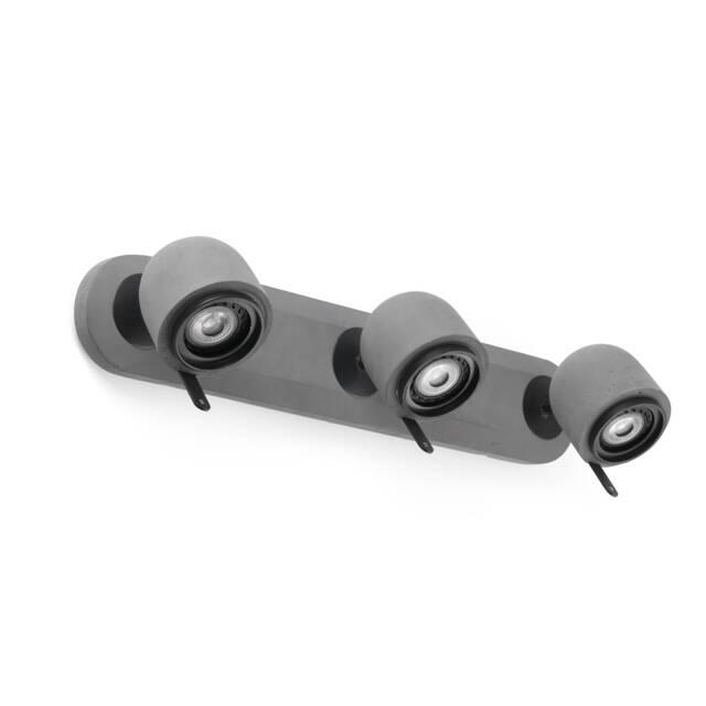 Stone 3 Light Indoor Adjustable Wall Spotlight Grey, GU10 - image 1