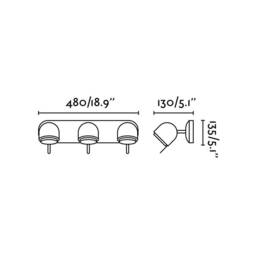 Stone 3 Light Indoor Adjustable Wall Spotlight Grey, GU10 - thumbnail 2