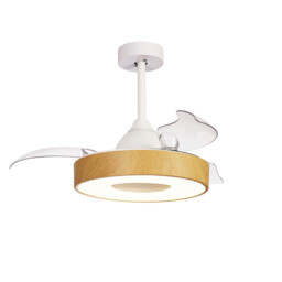 Coin Air 60W LED Dimmable Ceiling Light With Built-In 30W DC Reversible Fan, Remote & APP Control, Wood, 3300lm, 5yrs Warranty - thumbnail 1