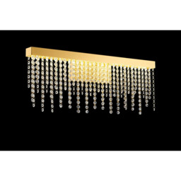 Bano Large Dimmable Wall Light 12W LED, 4000K, 1460lm, French Gold / Crystal Chain, 3yrs Warranty - thumbnail 2