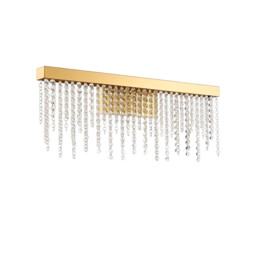 Bano Large Dimmable Wall Light 12W LED, 4000K, 1460lm, French Gold / Crystal Chain, 3yrs Warranty - thumbnail 3