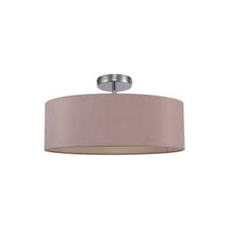 Baymont Polished Chrome 3 Light E27 Drop Flush, With 45cm x 15cm Dual Faux Silk Shade, Taupe/Halo Gold - thumbnail 5