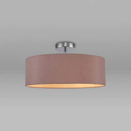 Baymont Polished Chrome 3 Light E27 Drop Flush, With 45cm x 15cm Dual Faux Silk Shade, Taupe/Halo Gold - thumbnail 2