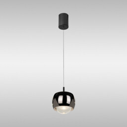 Roller Rise And Fall Pendant, 12W LED, 3000K, 1000lm, Chrome/Black, 3yrs Warranty - thumbnail 2