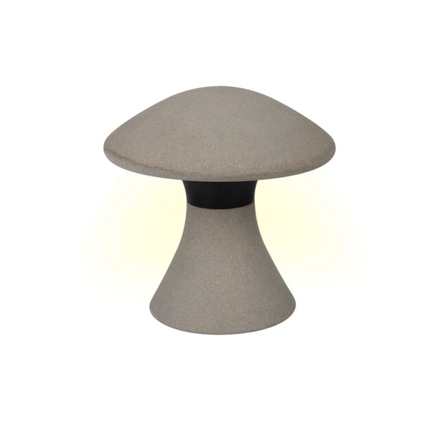 Taos Large Mushroom Bollard, 12W LED, 3000K, 905lm, IP65, Dark Grey Cement, 3yrs Warranty - image 1