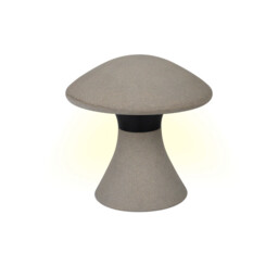 Taos Large Mushroom Bollard, 12W LED, 3000K, 905lm, IP65, Dark Grey Cement, 3yrs Warranty - thumbnail 1