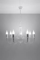 Minerwa 7 Light Multi Arm Chandelier White, E14 - thumbnail 3