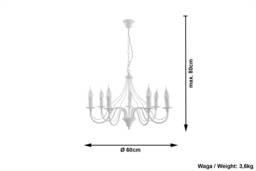 Minerwa 7 Light Multi Arm Chandelier White, E14 - thumbnail 5