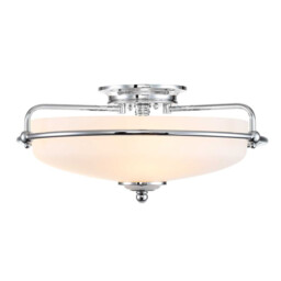 Quoizel Griffin Bowl Semi Flush Ceiling Light Polished Chrome - thumbnail 1