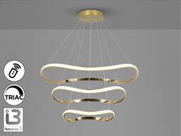 Naos Triple Ring Pendant Ceiling Light Rose Gold LED 3000K Dimmable Remote Control - thumbnail 3