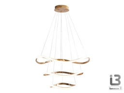 Naos Triple Ring Pendant Ceiling Light Rose Gold LED 3000K Dimmable Remote Control - thumbnail 5