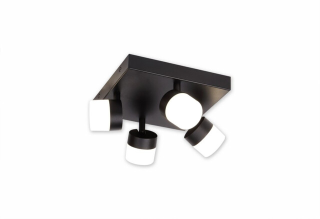 Charlotte 4 Light Ceiling, 4 x 5W LED, 4000K, 1700lm, IP44, Sand Black, 3yrs Warranty - image 1