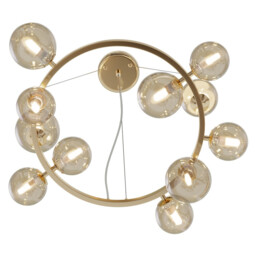 Maytoni Dallas Modern 1 Globe Pendant Ceiling Light Gold, Cognac Shade, G9 - thumbnail 5