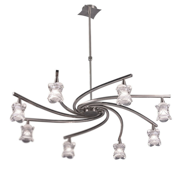 Rosa Del Desierto Telescopic Pendant 8 Light G9, Satin Nickel - image 1