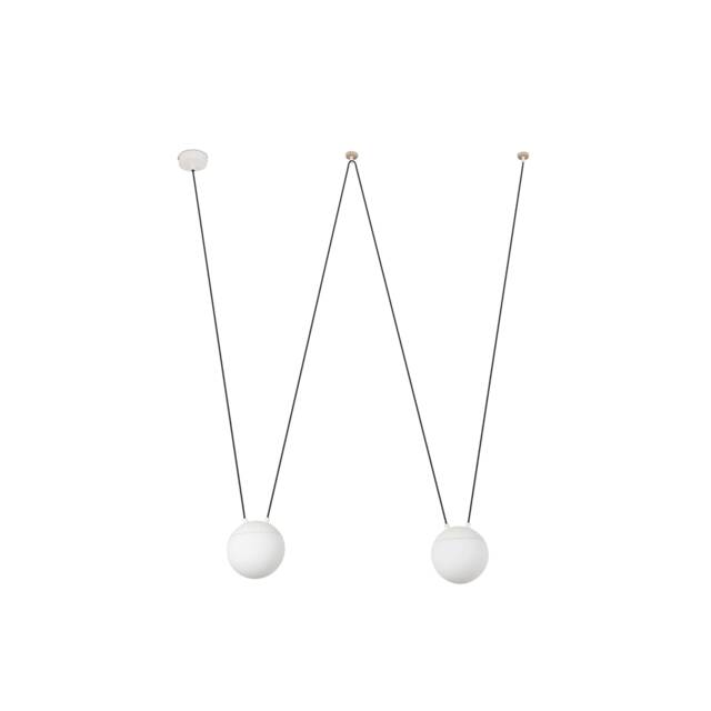 Mine 2 Light Ceiling Pendant White, Wood, E27 - image 1