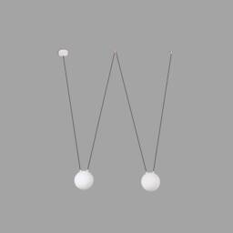 Mine 2 Light Ceiling Pendant White, Wood, E27 - thumbnail 2