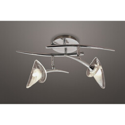 Flavia Linear Spot Light 2 Light G9 With Adjustable Heads, Polished Chrome - thumbnail 2