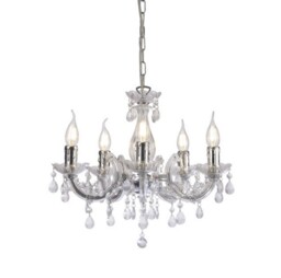 Floria Chandelier with Acrylic Sconce & Acrylic Droplets 5 Light E14 Polished Chrome - thumbnail 1