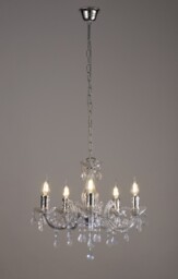 Floria Chandelier with Acrylic Sconce & Acrylic Droplets 5 Light E14 Polished Chrome - thumbnail 2