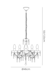 Floria Chandelier with Acrylic Sconce & Acrylic Droplets 5 Light E14 Polished Chrome - thumbnail 3