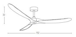 Terenis Ceiling Fan Black Matt - Solid Wood Blades - thumbnail 3