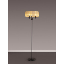 Banyan 3 Light Switched Floor Lamp With 45cm x 15cm Organza Shade Matt Black/Soft Bronze - thumbnail 2
