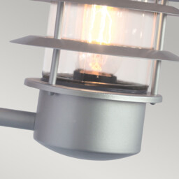 Helsingor 1 Light Outdoor Lantern Light Silver with PIR Motion Sensor IP44, E27 - thumbnail 3