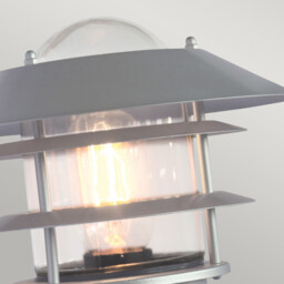 Helsingor 1 Light Outdoor Lantern Light Silver with PIR Motion Sensor IP44, E27 - thumbnail 2