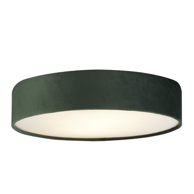 Drum Pleat 3 Light Velvet Flush, Green Shade - image 1