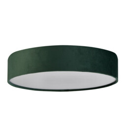 Drum Pleat 3 Light Velvet Flush, Green Shade - thumbnail 2