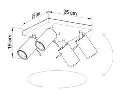 Ring 4 Light Spotlight Cluster Grey, GU10 - thumbnail 5