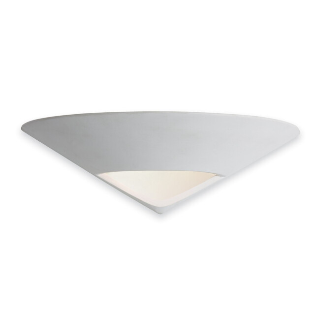 Ceramic 1 Light Indoor Wall Uplighter - 100w Unglazed, Acid Whote Glass, E27
