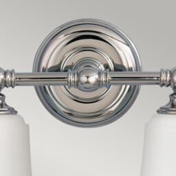 Huguenot Lake 2 Light Bathroom Over Mirror Light Polished Chrome IP44, G9 - thumbnail 2