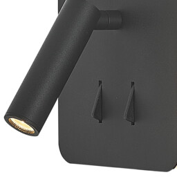 Cayman Square Wall + Reading Light, 6W + 3W LED, 3000K, 620lm Total, Individually Switched, Sand Black, 3yrs Warranty - thumbnail 5