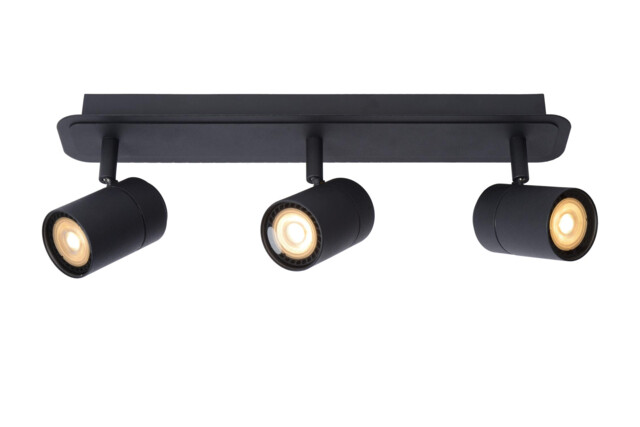 Lennert Modern Ceiling Spotlight Bar Bathroom - LED Dim. - GU10 - 3x5W 3000K - IP44 - Black - image 1