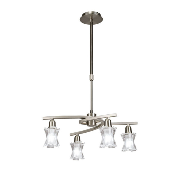Alaska Pendant Convertible To Semi Flush 4 Light L1/SGU10, Satin Nickel - image 1
